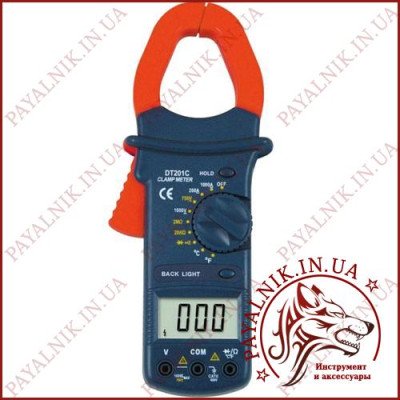 Кліщі струмовимірювальні Digital DT-201C, струмові кліщі з термопарою (Оригінал)