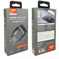 Мережевий зарядний пристрій VERON C12 USB + Type C PD 20W, QC3.0 Black