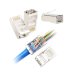 Конектор інтернет RJ-45 штекер під обтиск, екранований, прохідний (premium) CAT 6
