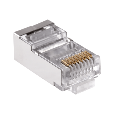 Конектор інтернет RJ-45 штекер під обтиск, екранований, прохідний (premium) CAT 6