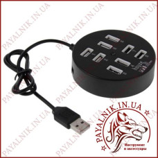 Концентратор USB HUB 8 портів v2.0 480Mbps 60см. круглий Концентратор USB HUB 8 портів v2.0 480Mbps 60см. круглий