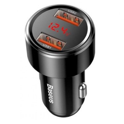 Авто зарядне BASEUS Magic Series PPS 2USB 45W/QC/PD/LCD Black