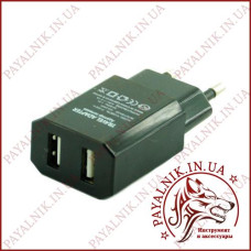 Мережевий зарядний пристрій 2 usb 5v 2.0a (p-0021c)