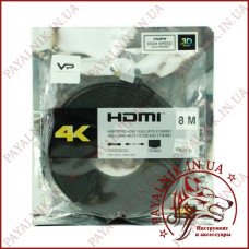 Кабель відео 4K Veron HDMI Cable плоский (8m)