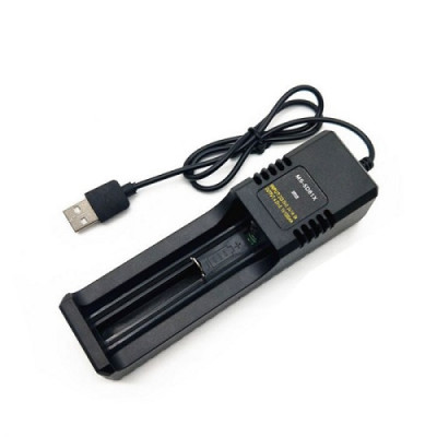 Зарядний пристрій USB для Li-on, 1 слот, світлодіод, шнур 20см. (MS-5D81X)