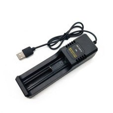 Зарядний пристрій USB для Li-on, 1 слот, світлодіод, шнур 20см. (MS-5D81X)