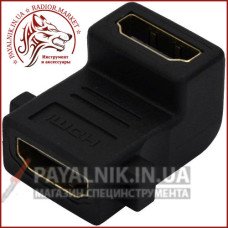 Перехідник HDMI гніздо - гніздо (мама - мама) кутовий gold (зганяння) Перехідник HDMI гніздо - гніздо (мама - мама) кутовий gold (зганяння)