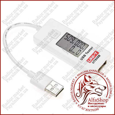Тестер USB з вимірюванням ємності UNI-T UT658B (амперметр, вольтметр)