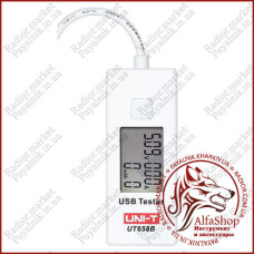 Тестер USB з вимірюванням ємності UNI-T UT658B (амперметр, вольтметр)