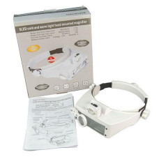 Бінокулярна лупа окуляри MG81007-RD, Led підсвічування, змінні лінзи, легка вага, зручне кріплення