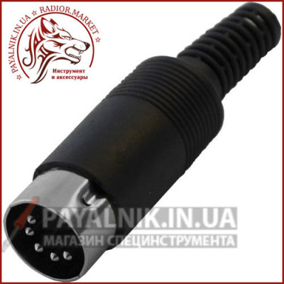 Штекер DIN 5pin 45% під шнур, корпус пластик (1-0301)