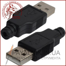 Штекер USB тип_A під шнур 1-1003