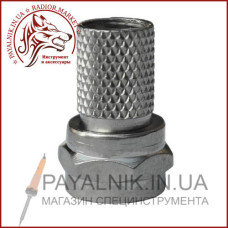 Штекер F (RG-6) накрутка, діам.-6,6мм, довжина 18мм, цинк