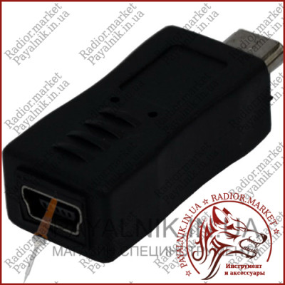 Перехідник штекер micro USB – гніздо mini USB, пластик