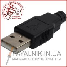 Штекер USB тип_A під шнур 1-1003