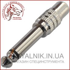 Перехідник штекер 6,3 монo - гніздо RCA, корпус метал