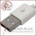 Штекер USB тип A під шнур, бакеліт, білий
