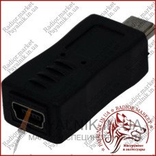 Перехідник штекер micro USB – гніздо mini USB, пластик Перехідник штекер micro USB – гніздо mini USB, пластик