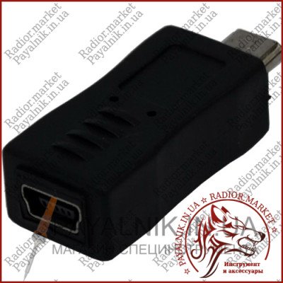 Перехідник штекер micro USB – гніздо mini USB, пластик