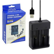 Зарядний пристрій від USB для Li-on, 2 слоти, світлодіод, шнур 20см. (MS-5D82A)
