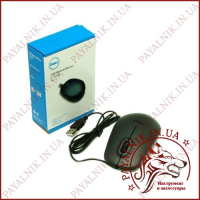 Мишка комп'ютерна оптична DELL (MS111) USB провідна, чорна
