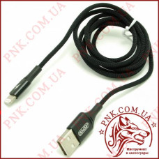 USB кабель Aspor-AC-12 iP 5/6 2.4A/ 1,2м-чорний