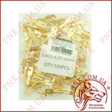 Конектор Takel плоский без ізоляції "тато" DJ611 6.3C (1,5-2,5/6,3-0,5) L20mm (100шт) (500828)