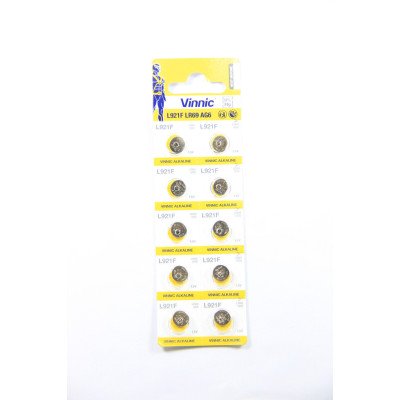 Батарейка Vinnic Alkaline 1.5v L921, LR69, 371, RW315, AG6 (9.5*2.1mm)