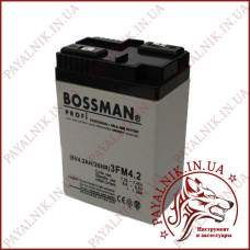 Акумулятор свинцево-кислотний Bossman 6v 4a (з вирізом для ліхтаря)