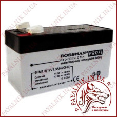 Акумулятор свинцево-кислотний Bossman Profi 12v 1.3a/20HR (6FM1.3)