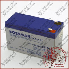 Акумулятор свинцево-кислотний Bossman Profi 12V 7AH 20HR (6FM7)