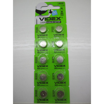 Батарейка VIDEX AG9 LR45 1.5V (9.5*3.6mm.)