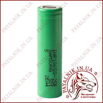 Акумулятор високострумовий 18650 літієвий Samsung 2500mah (INR18650-25R)