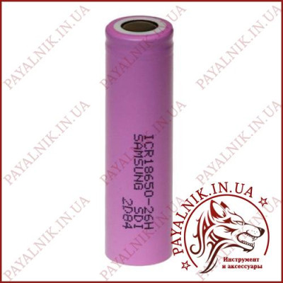 Акумулятор 18650 літієвий Samsung 2600mah (ICR18650-26J M)