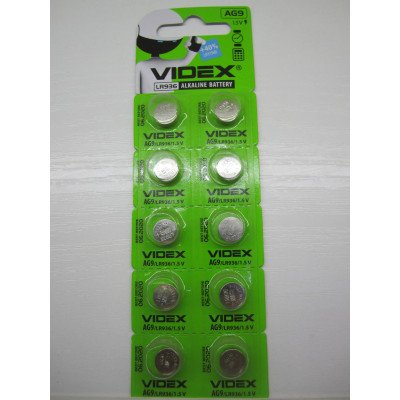 Батарейка VIDEX AG9 LR45 1.5V (9.5*3.6mm.)
