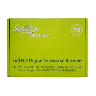 TV Тюнер Satcom T501 HEVC T2 2USB, IPTV, FULL HD, DVB-T, T2 12V