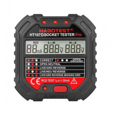 Тестер розеток HABOTEST HT107D Soket tester (CAT.II 300V)