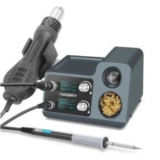 Паяльна станція 2в 1 HandsKit 812A (T12+фен) Oled дисплей, 72W , 150-480 C, AC-220V