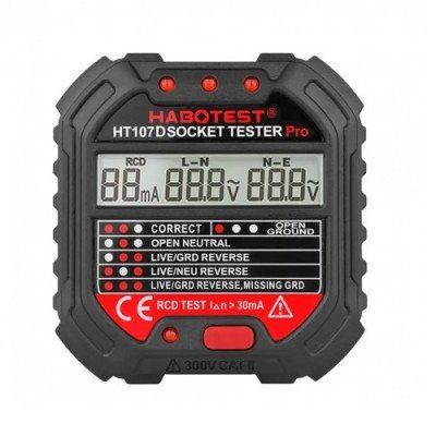 Тестер розеток HABOTEST HT107D Soket tester (CAT.II 300V)
