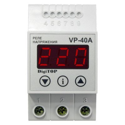 Реле напруги DigiTop VP-40A 40A (БАР'ЄР НА ДИНРЕЙКУ)