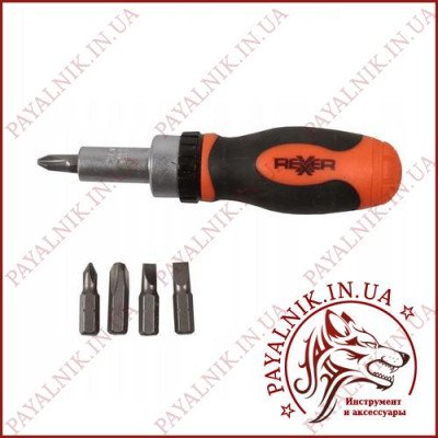 Викрутка з набором біт, реверсна REXER RA-04-158