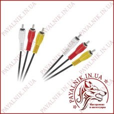 Кабель 3 RCA - 3 RCA 1.8м мідь Польща (KPO2664-1.8)