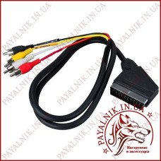 Кабель Scart - 4 RCA 1.5м повна мідь Польща (скарт - тюльпани) (KPO2710-1,5)