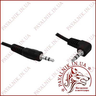 Аудіо кабель mini jack 3.5мм 0.5м кутовий (KPO2743-0.5) (aux audio cable)