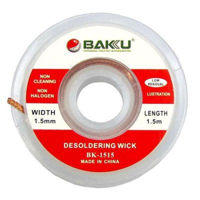 Стрічка для видалення припою Baku BK-1515 (червона етикетка, 1.5mm x 1.5m) (19084)