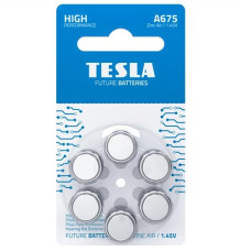 Батарейка Tesla A675 1.45V Zinc Air для слухових апаратів, 6 штук блістер