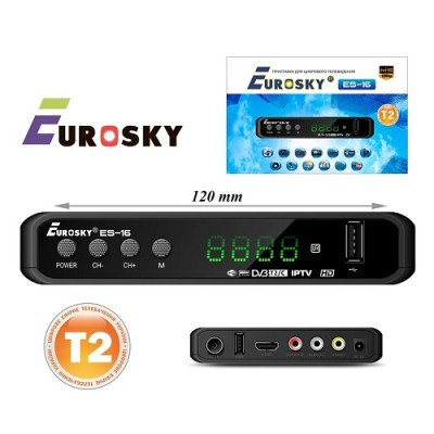 Цифровий приймач TV Т2 Тюнер T2 Eurosky ES-16 T2 для телебачення + інтернет