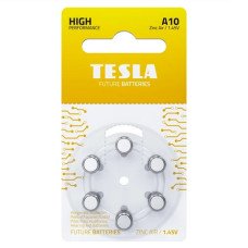 Батарейка Tesla A10 1.45V Zinc Air для слухових апаратів, 6 штук блістер