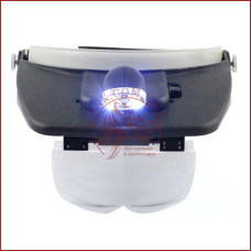 Бінокулярна лупа окуляри MG81001-A, Led підсвічування, змінні лінзи, зручна фіксація