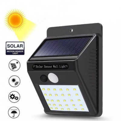 Ліхтар світильник на стіну Solar 609-48 LED сонячна панель + датчик руху